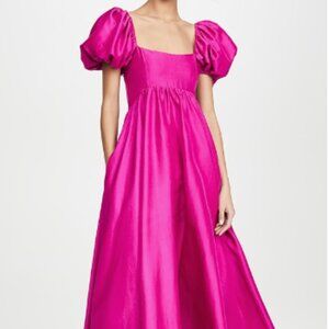 Azeeza Rory Puff Sleeve Dress in Magenta